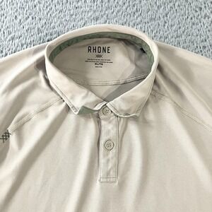 Rhone Polo Shirt‎ Mens XL Beige Performance Stretch Golf Short Sleeve Athletic